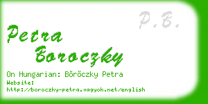 petra boroczky business card